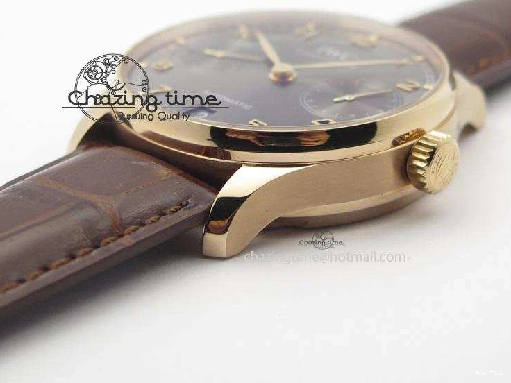 MIROTIME 0204 Unisex Portuguese Real PR RG IW500702 ZF 1:1 Best Edition On Brown Leather Strap A52010 V 7303